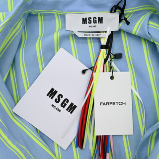 MSGM | Striped Bow Detail Shirt Dress