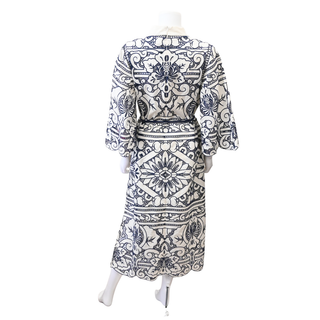ZIMMERMANN | Lyre Embroidered Midi Belted Sun Dress