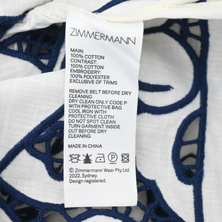 ZIMMERMANN | Lyre Embroidered Midi Belted Sun Dress