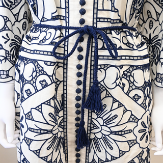 ZIMMERMANN | Embroidered Midi Belted Sun Dress