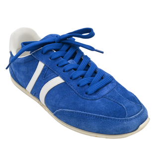 CELINE | Blue Suede Low-Top Lace-Up Sneakers
