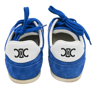 CELINE | Blue Suede Low-Top Lace-Up Sneakers