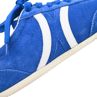 CELINE | Blue Suede Low-Top Lace-Up Sneakers