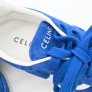 CELINE | Blue Suede Low-Top Lace-Up Sneakers