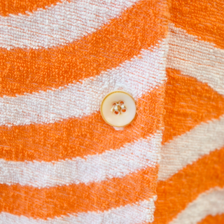 THE ELDER STATESMAN | Wavy Stripe Terrycloth Button Front Shirt