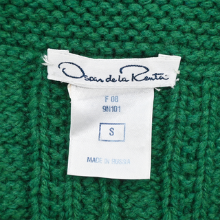 OSCAR DE LA RENTA | Green Cashmere Cable Knit Peplum Sweater