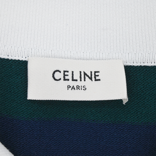 Striped Wool Blend Long Sleeve Polo Sweater
