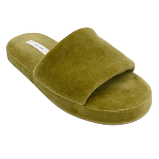 THE ROW | Sage Green Velvet Pillow Slipper Mules