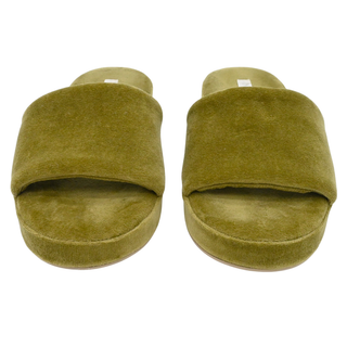 THE ROW | Sage Green Velvet Pillow Slipper Mules