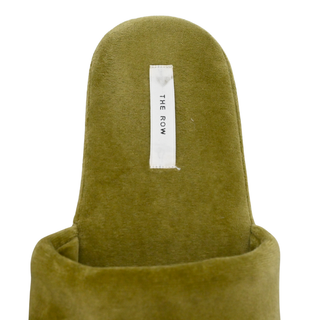 THE ROW | Sage Green Velvet Pillow Slipper Mules