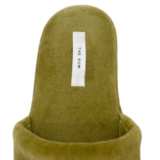 THE ROW | Sage Green Velvet Pillow Slipper Mules