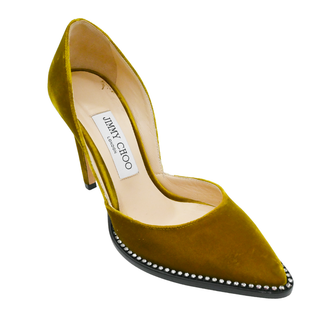 JIMMY CHOO | Babette Velvet Crystal D'Orsay Stilettos