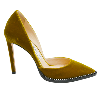 JIMMY CHOO | Babette Velvet Crystal D'Orsay Stilettos