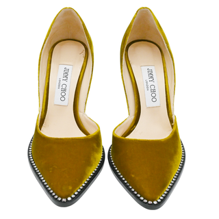 JIMMY CHOO | Babette Velvet Crystal D'Orsay Stilettos