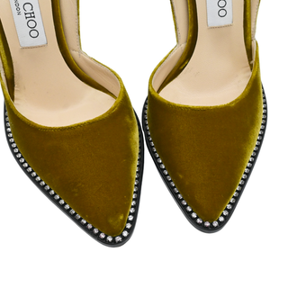 JIMMY CHOO | Babette Velvet Crystal D'Orsay Stilettos
