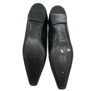 SAINT LAURENT | Black Patent Leather Gold Buckle Loafers