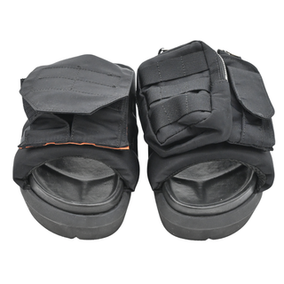 SACAI | Black Nylon Zip Platform Sandals