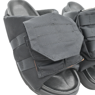 SACAI | Black Nylon Zip Platform Sandals