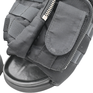 SACAI | Black Nylon Zip Platform Sandals