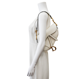 DIOR | White Leather Saddle Bag