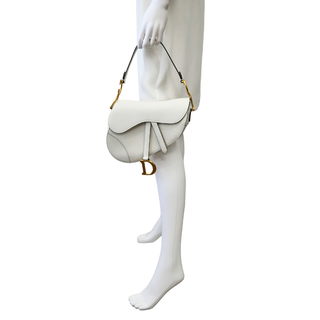 DIOR | White Leather Saddle Bag