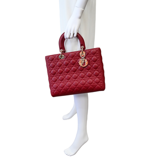 DIOR | Cannage Quilted Large Lady Dior Tote Bag