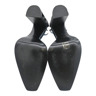 FENDI | FF Logo Velvet Cutout Block Heel Pumps