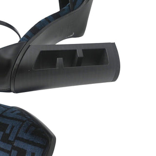 FENDI | FF Logo Velvet Cutout Block Heel Pumps
