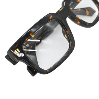 Tortoiseshell Rectangular Clip-On Sunglasses