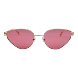Gold-Tone Metal Pink Lens Geometric Cat Eye Sunglasses