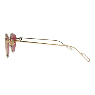 Gold-Tone Metal Pink Lens Geometric Cat Eye Sunglasses