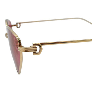 Gold-Tone Metal Pink Lens Geometric Cat Eye Sunglasses