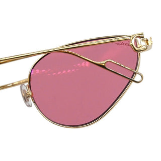 Gold-Tone Metal Pink Lens Geometric Cat Eye Sunglasses