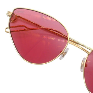 Gold-Tone Metal Pink Lens Geometric Cat Eye Sunglasses
