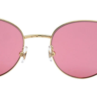 Gold-Tone Metal Pink Lens Geometric Cat Eye Sunglasses