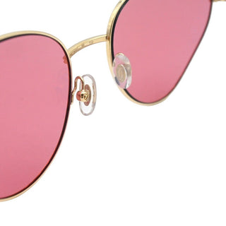 Gold-Tone Metal Pink Lens Geometric Cat Eye Sunglasses