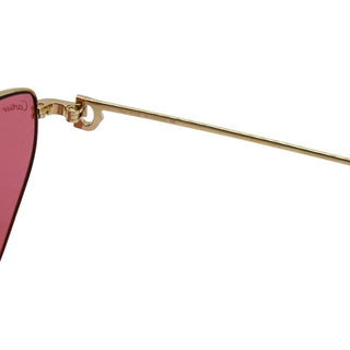 Gold-Tone Metal Pink Lens Geometric Cat Eye Sunglasses