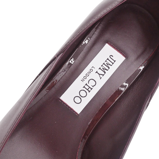 Burgundy Leather Patent Cap Toe Faux-Pearl Pumps