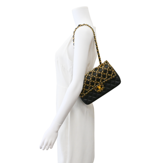 CHANEL | Caged Classic Black Double Flap Bag