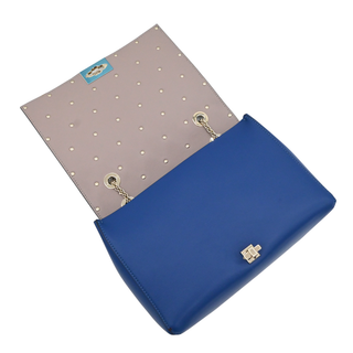 Rockstud Spike Beehive Blue Quilted Leather Shoulder Bag