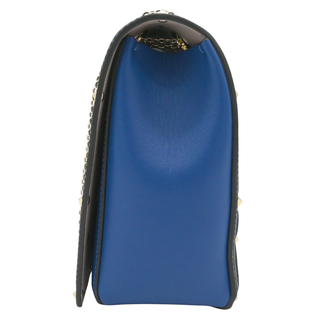 Rockstud Spike Beehive Blue Quilted Leather Shoulder Bag