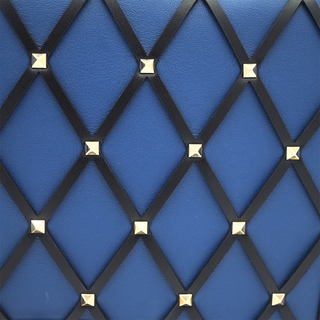 Rockstud Spike Beehive Blue Quilted Leather Shoulder Bag