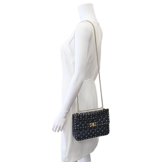 Rockstud Spike Quilted Chain Shoulder Bag