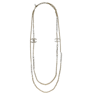 CHANEL | Faux Pearl & Crystal CC Necklace