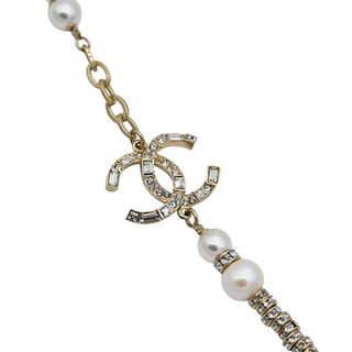 CHANEL | Faux Pearl & Crystal CC Necklace