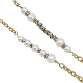 CHANEL | Faux Pearl & Crystal CC Necklace
