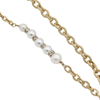 CHANEL | Faux Pearl & Crystal CC Necklace