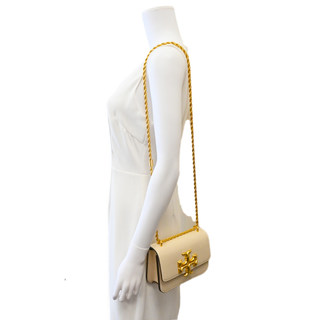 TORY BURCH | Eleanor Ivory Leather Logo Convbertible Bag