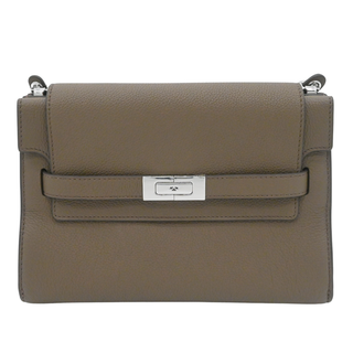 TORY BURCH | Lee Radziwill Dark Taupe Leather Shoulder Bag