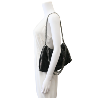 STELLA MCCARTNEY | Black Vegan Suede Falabella Shoulder Bag